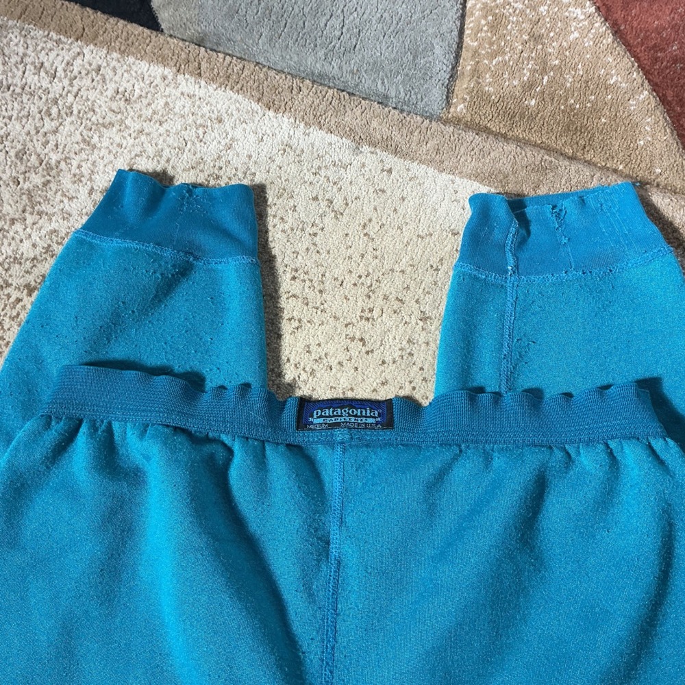Patagonia Capilene Mens Thermal Base Layer Pants Blue Medium Vintage‎ USA - Picture 5 of 8